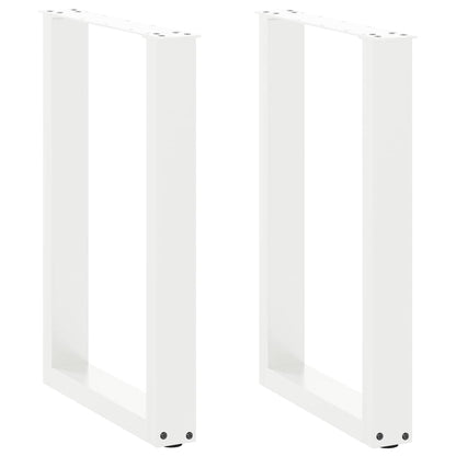 Dining Table Legs U-Shaped 2 pcs White 50x(72-73) cm Steel