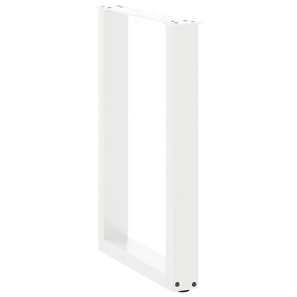 Dining Table Legs U-Shaped 2 pcs White 50x(72-73) cm Steel