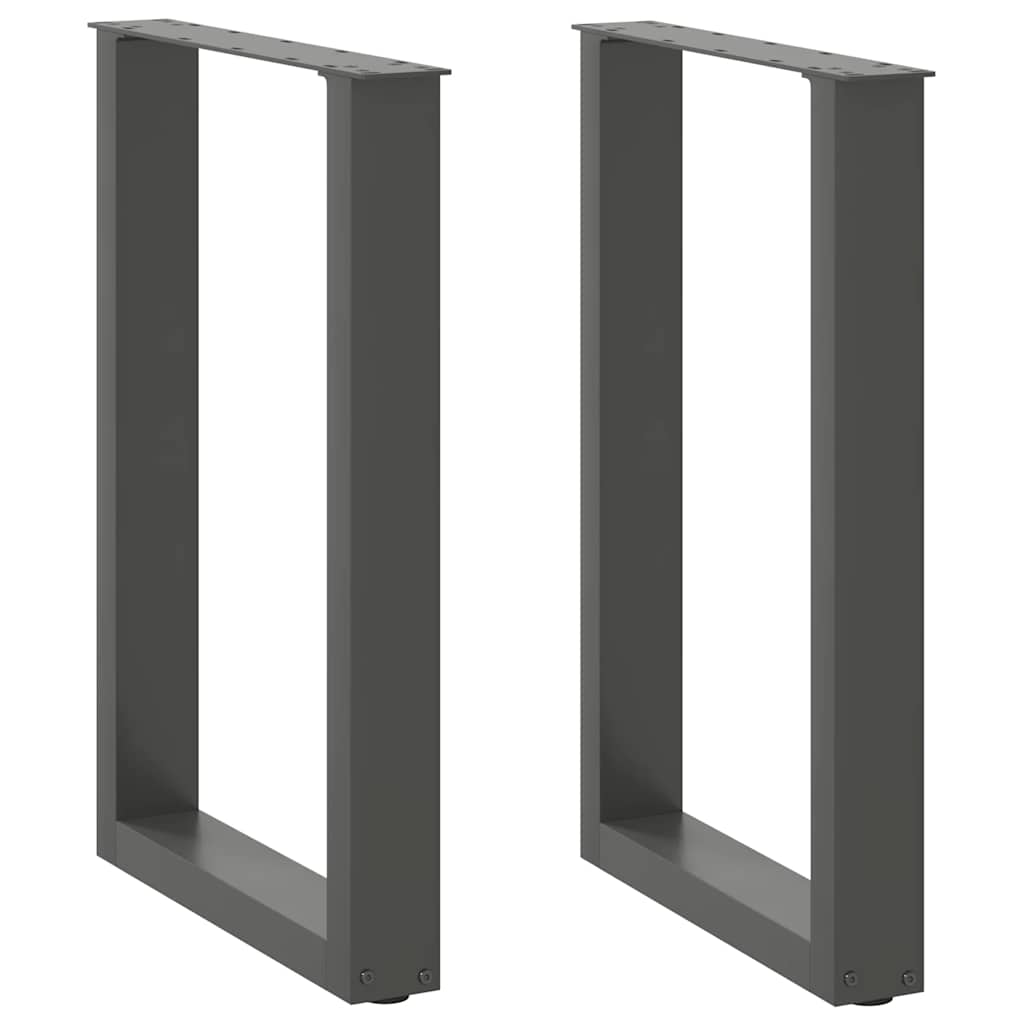 Dining Table Legs U-Shaped 2 pcs Anthracite 50x(72-73) cm Steel