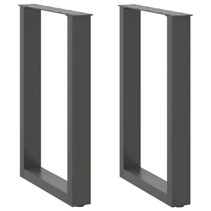 Dining Table Legs U-Shaped 2 pcs Anthracite 50x(72-73) cm Steel