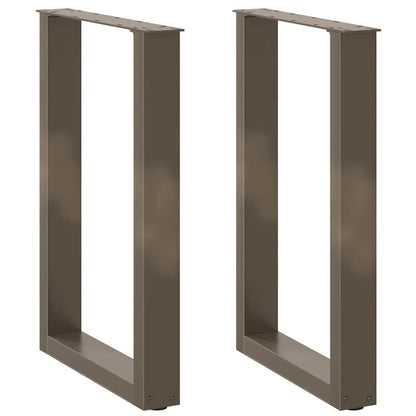 Dining Table Legs U-Shaped 2 pcs Natural Steel 50x(72-73) cm Steel