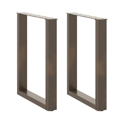 Dining Table Legs U-Shaped 2 pcs Natural Steel 60x(72-73) cm Steel
