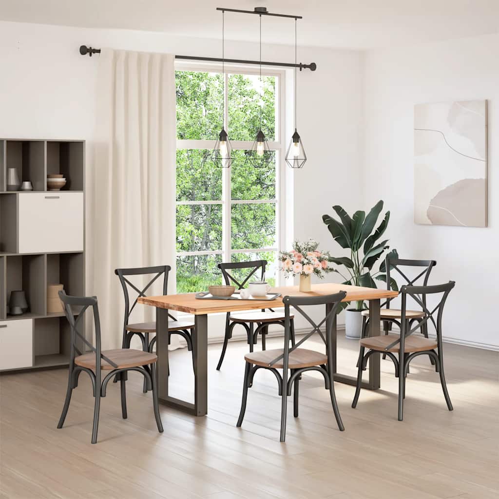 Dining Table Legs U-Shaped 2 pcs Natural Steel 60x(72-73) cm Steel