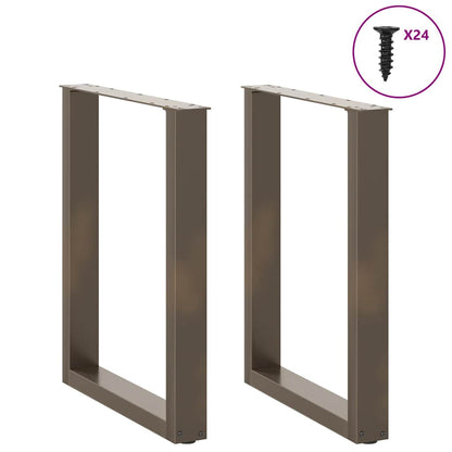 Dining Table Legs U-Shaped 2 pcs Natural Steel 60x(72-73) cm Steel