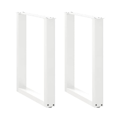 Dining Table Legs U-Shaped 2 pcs White 70x(72-73) cm Steel