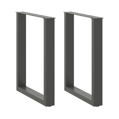 Dining Table Legs U-Shaped 2 pcs Anthracite 70x(72-73) cm Steel