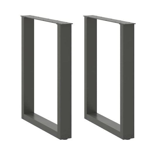 Dining Table Legs U-Shaped 2 pcs Anthracite 70x(72-73) cm Steel
