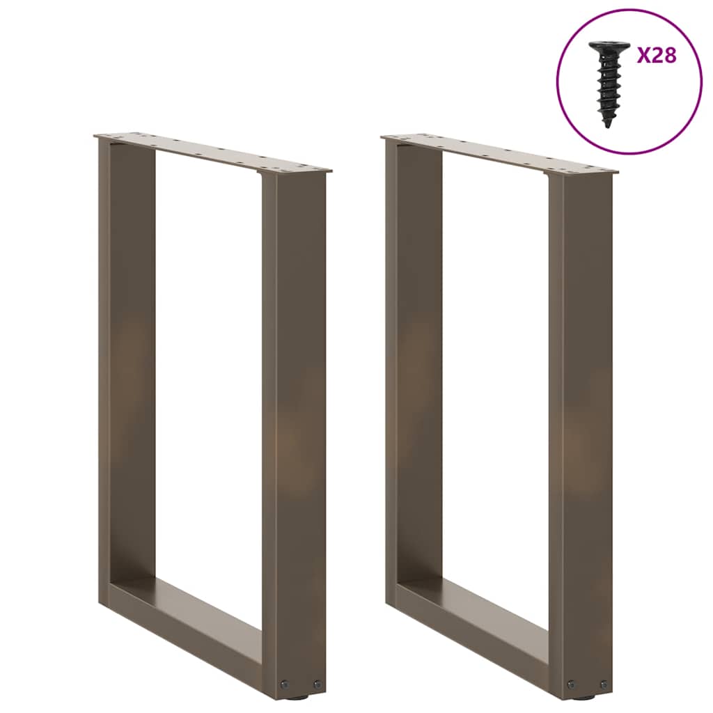 Dining Table Legs U-Shaped 2 pcs Natural Steel 70x(72-73) cm Steel