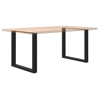 Dining Table Legs U-Shaped 2 pcs Black 80x(72-73) cm Steel