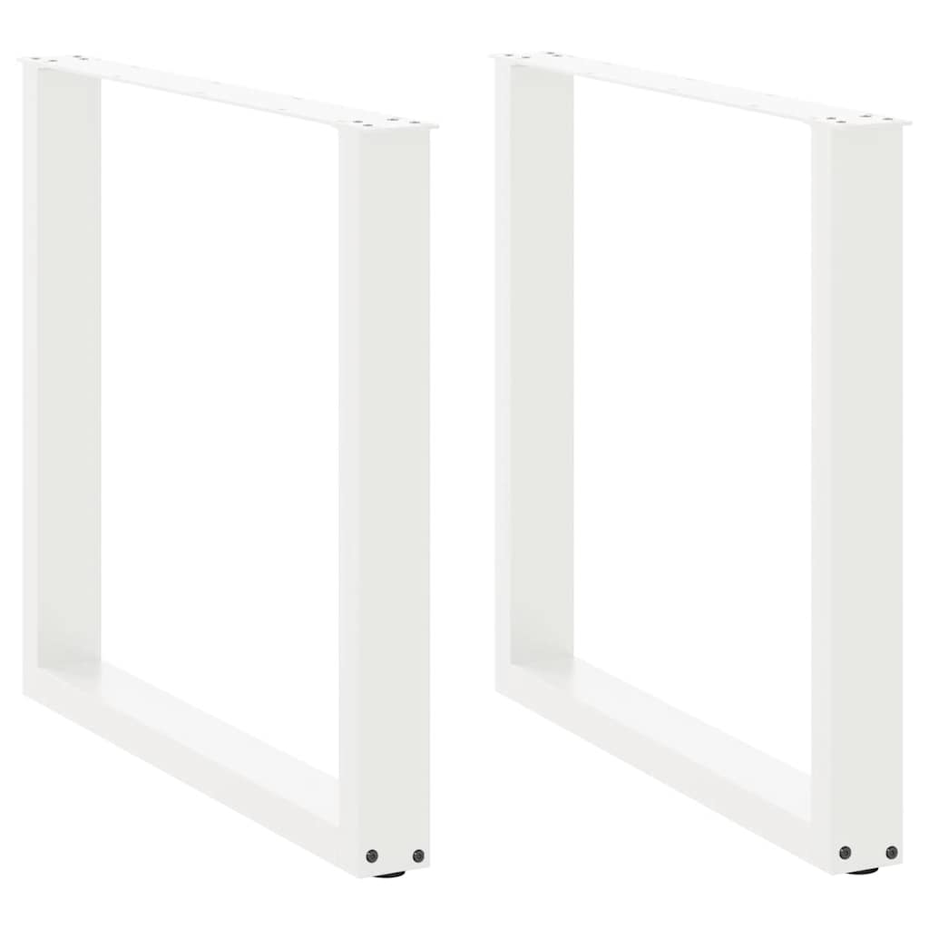 Dining Table Legs U-Shaped 2 pcs White 80x(72-73) cm Steel