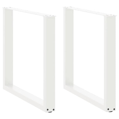 Dining Table Legs U-Shaped 2 pcs White 80x(72-73) cm Steel