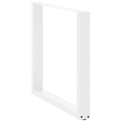 Dining Table Legs U-Shaped 2 pcs White 80x(72-73) cm Steel