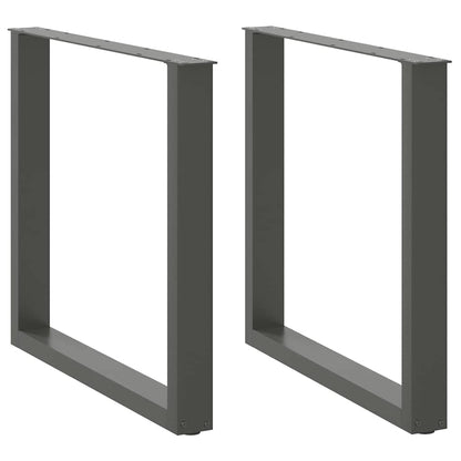 Dining Table Legs U-Shaped 2 pcs Anthracite 80x(72-73) cm Steel