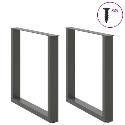 Dining Table Legs U-Shaped 2 pcs Anthracite 80x(72-73) cm Steel