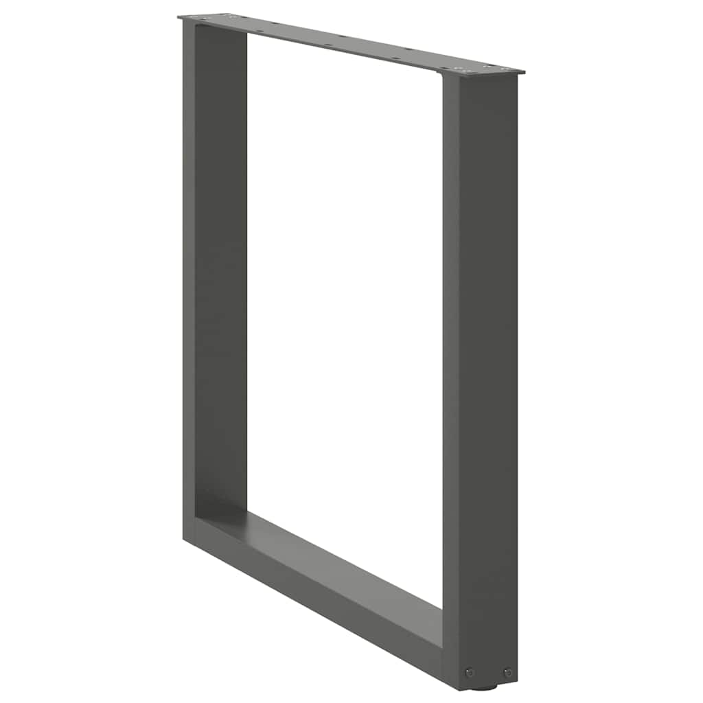 Dining Table Legs U-Shaped 2 pcs Anthracite 80x(72-73) cm Steel