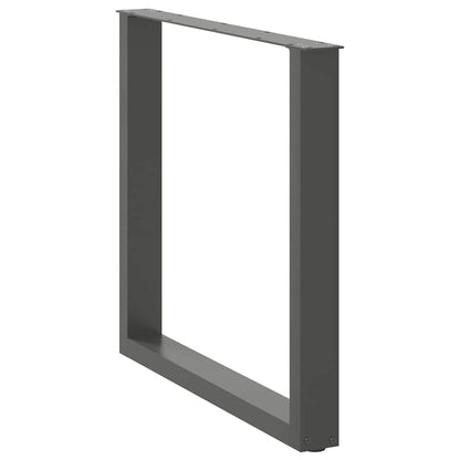 Dining Table Legs U-Shaped 2 pcs Anthracite 80x(72-73) cm Steel