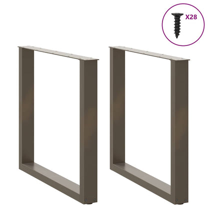 Dining Table Legs U-Shaped 2 pcs Natural Steel 80x(72-73) cm Steel