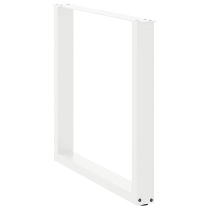 Dining Table Legs U-Shaped 2 pcs White 90x(72-73) cm Steel
