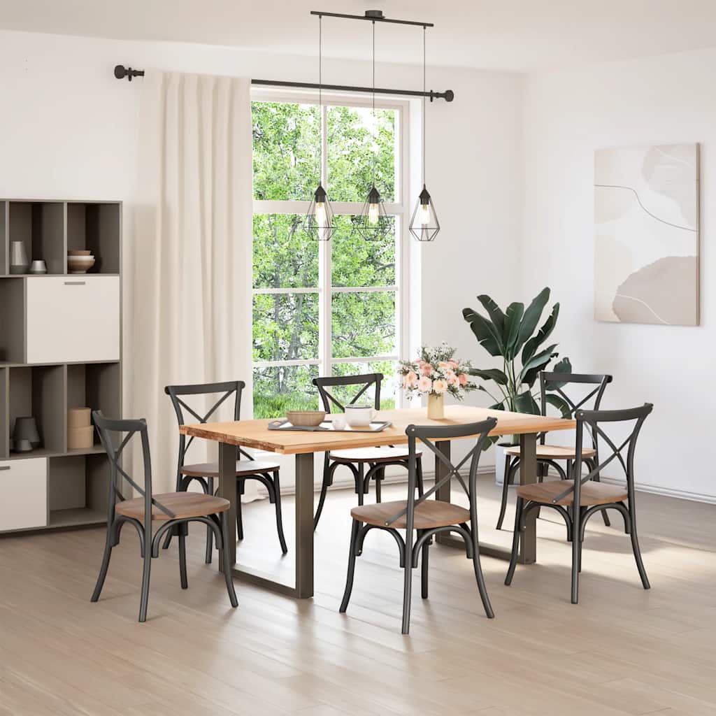 Dining Table Legs U-Shaped 2 pcs Natural Steel 90x(72-73) cm Steel