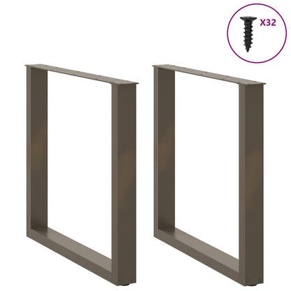 Dining Table Legs U-Shaped 2 pcs Natural Steel 90x(72-73) cm Steel