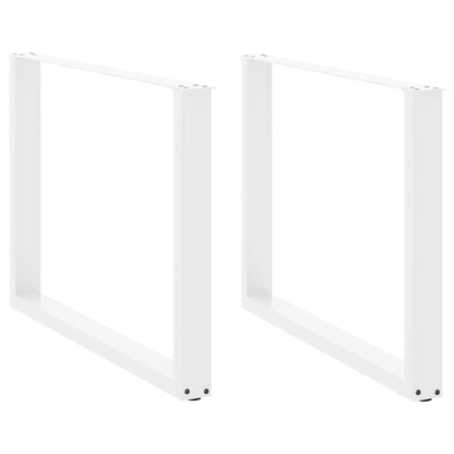 Dining Table Legs U-Shaped 2 pcs White 100x(72-73) cm Steel