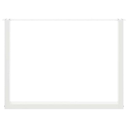 Dining Table Legs U-Shaped 2 pcs White 100x(72-73) cm Steel