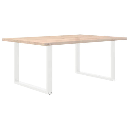 Dining Table Legs U-Shaped 2 pcs White 100x(72-73) cm Steel
