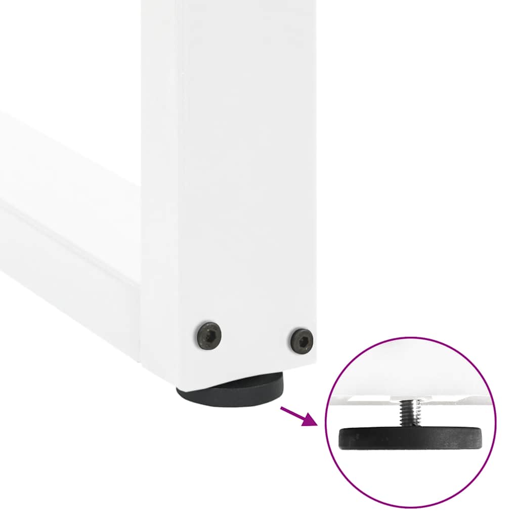 Dining Table Legs U-Shaped 2 pcs White 100x(72-73) cm Steel