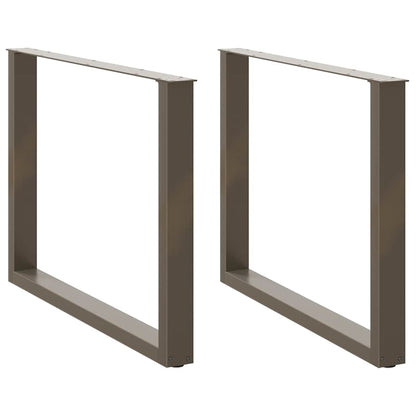 Dining Table Legs U-Shaped 2 pcs Natural Steel 100x(72-73) cm Steel