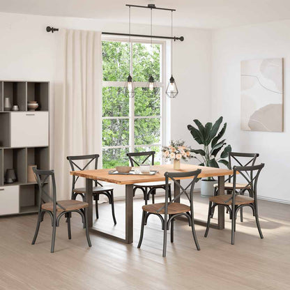 Dining Table Legs U-Shaped 2 pcs Natural Steel 100x(72-73) cm Steel
