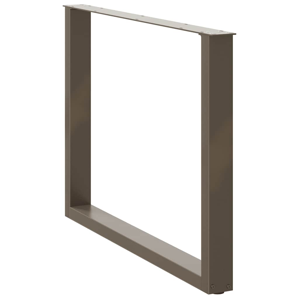 Dining Table Legs U-Shaped 2 pcs Natural Steel 100x(72-73) cm Steel