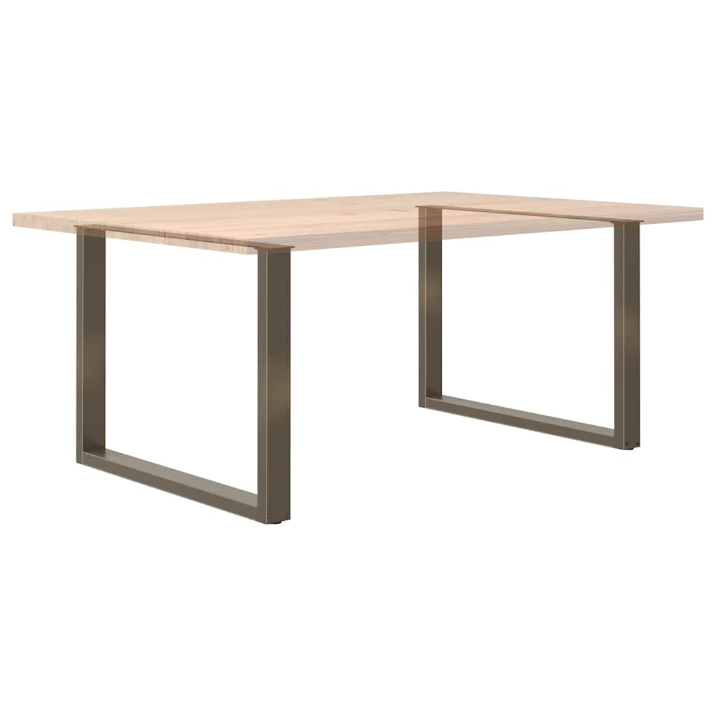 Dining Table Legs U-Shaped 2 pcs Natural Steel 100x(72-73) cm Steel