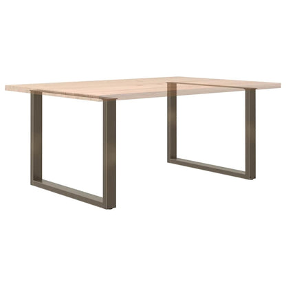 Dining Table Legs U-Shaped 2 pcs Natural Steel 100x(72-73) cm Steel