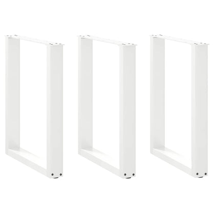 Dining Table Legs U-Shaped 3 pcs White 70x(72-73) cm Steel