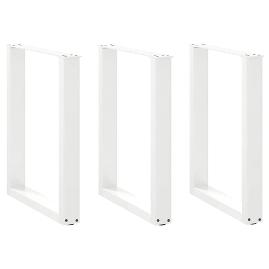Dining Table Legs U-Shaped 3 pcs White 70x(72-73) cm Steel