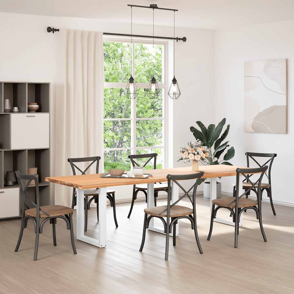 Dining Table Legs U-Shaped 3 pcs White 70x(72-73) cm Steel