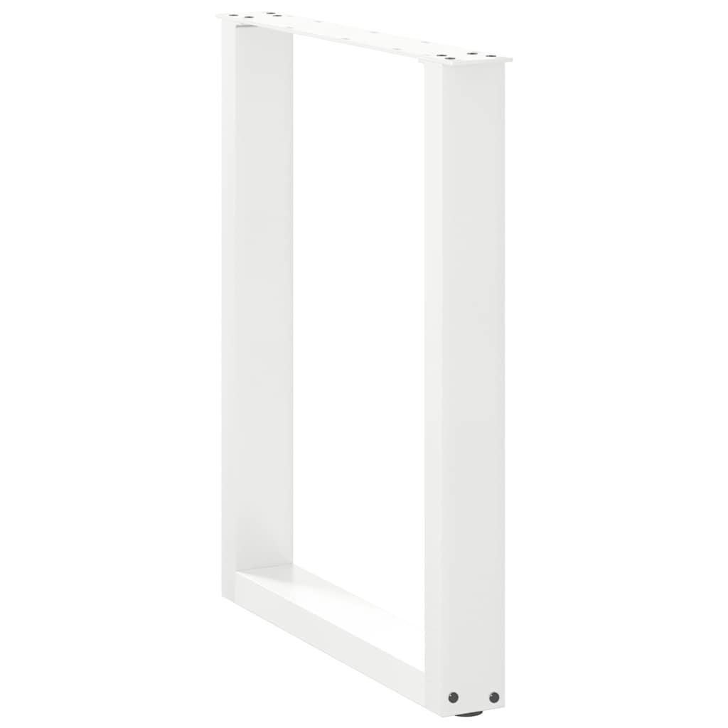 Dining Table Legs U-Shaped 3 pcs White 70x(72-73) cm Steel