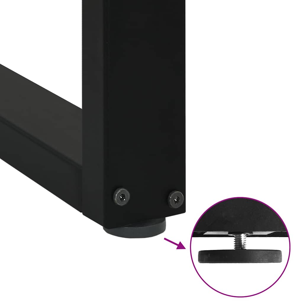 Dining Table Legs U-Shaped 3 pcs Black 80x(72-73) cm Steel