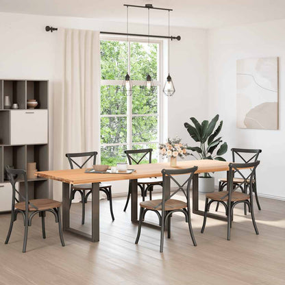 Dining Table Legs U-Shaped 3 pcs Natural Steel 80x(72-73) cm Steel