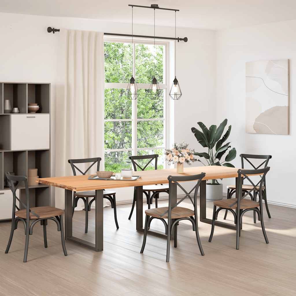 Dining Table Legs U-Shaped 3 pcs Natural Steel 90x(72-73) cm Steel