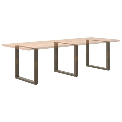 Dining Table Legs U-Shaped 3 pcs Natural Steel 90x(72-73) cm Steel