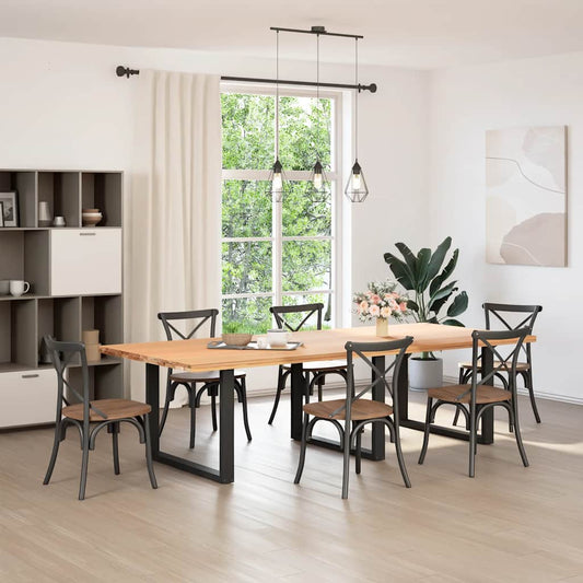 Dining Table Legs U-Shaped 3 pcs Black 100x(72-73) cm Steel