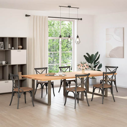 Dining Table Legs U-Shaped 3 pcs Natural Steel 100x(72-73) cm Steel