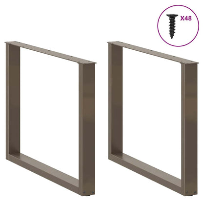 Dining Table Legs U-Shaped 3 pcs Natural Steel 100x(72-73) cm Steel