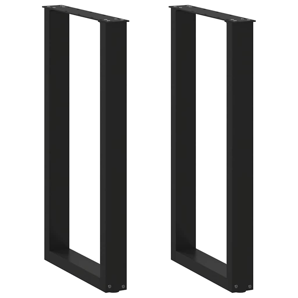 Bar Table Legs U-Shaped 2 pcs Black 40x(90-91) cm Steel