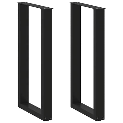 Bar Table Legs U-Shaped 2 pcs Black 40x(90-91) cm Steel