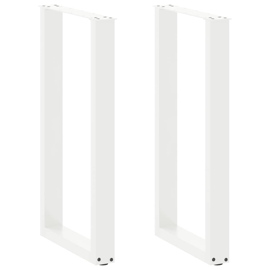 Bar Table Legs U-Shaped 2 pcs White 40x(90-91) cm Steel