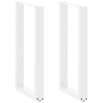 Bar Table Legs U-Shaped 2 pcs White 40x(90-91) cm Steel