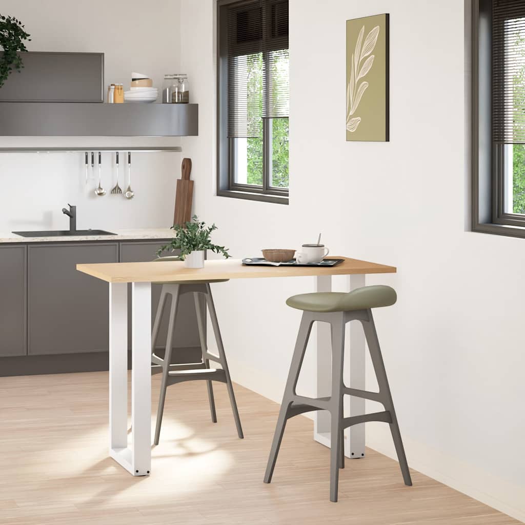 Bar Table Legs U-Shaped 2 pcs White 40x(90-91) cm Steel