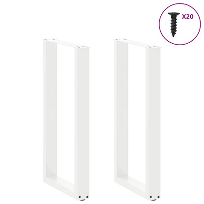Bar Table Legs U-Shaped 2 pcs White 40x(90-91) cm Steel